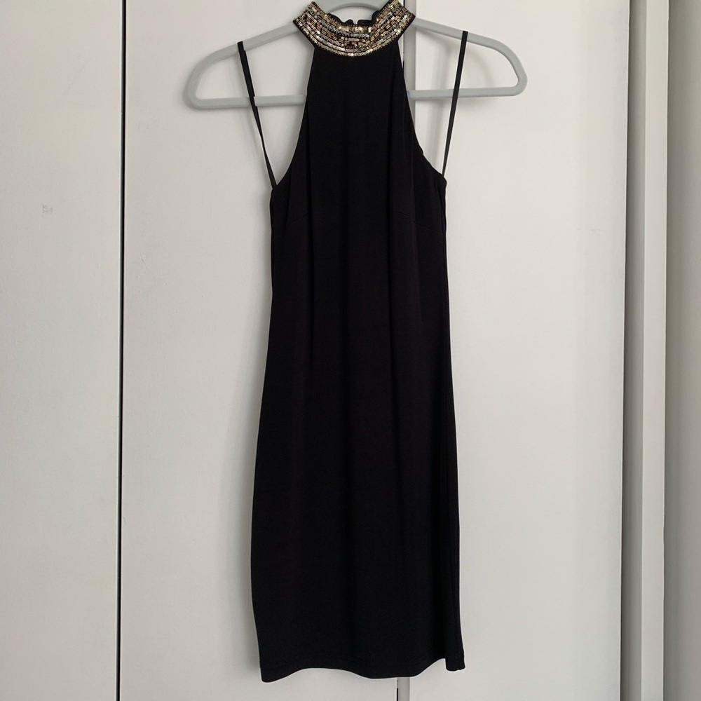 Bebe stretch sequin trim dress - like new!